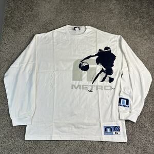 VINTAGE Metro Basketball Shirt Long Sleeve Mens XL Made In USA 90s Graphic Tee